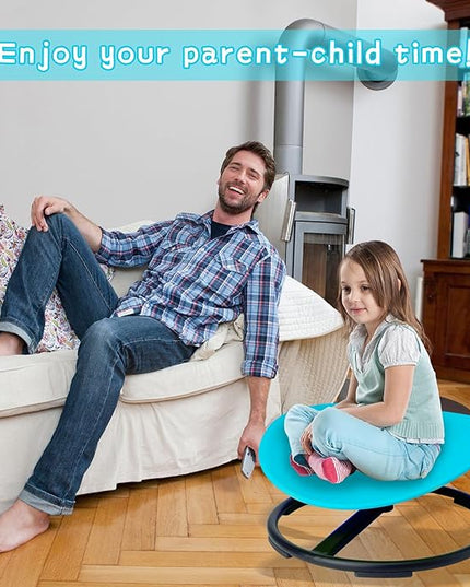 Swivel Sensory Spinning, Autism Children's Chair, Boost Balance in Kids,Non-Slip, Blue - LeafyLoom