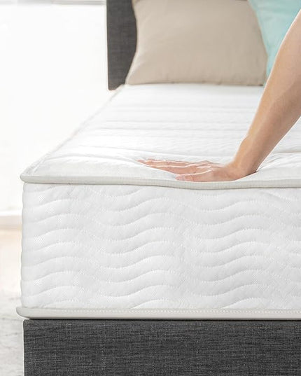 ZINUS 10 Inch Foam and Spring Hybrid Mattress [New Version], Queen, Fiberglass free, Medium Firmness, Durable Support, Certified Safe Foams & Fabric, Mattress in A Box - LeafyLoom
