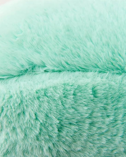 Aimuan Reading Pillow Bed Rest Pillow with Arms Rabbit Fur Cushion for Adults Teens Incline Rest Sitting up & Sleeping Snoring Pillow with Pregnancy Lumbar Back Support (Standard, Green) - LeafyLoom