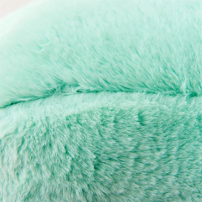 Aimuan Reading Pillow Bed Rest Pillow with Arms Rabbit Fur Cushion for Adults Teens Incline Rest Sitting up & Sleeping Snoring Pillow with Pregnancy Lumbar Back Support (Standard, Green) - LeafyLoom