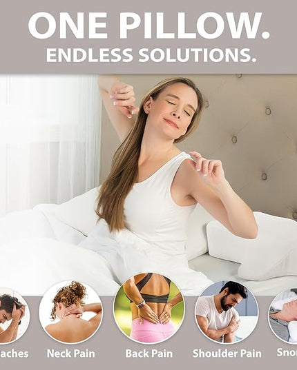 Cervical Orthopedic Foam Sleeping Pillow; For Neck, Shoulder, and Back Pain Relief; Helps Spinal Alignment; Back and Side Sleeping, Firm - Large - LeafyLoom