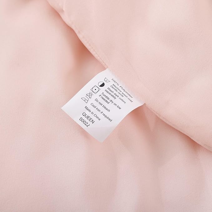 ROSGONIA Twin Comforter Set for College Girls Boys Blush, 1 Boho Pink Comforter & 1 Pillowcase, Lightweight Kids Comforter Sets Dorm Bedding - LeafyLoom