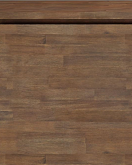 SIMPLIHOME Lowry SOLID ACACIA WOOD and Metal 39 Inch Wide Modern Industrial Medium Storage Cabinet in Rustic Natural Aged Brown, For the Living Room, Entryway and Family Room - LeafyLoom