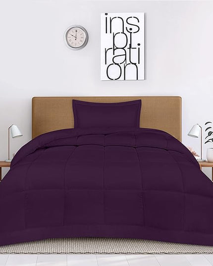 Utopia Bedding Twin Comforter Set Kids with 1 Pillow Sham, Bedding Comforter Sets, Down Alternative Plum/Purple Comforter, Soft and Comfortable, Machine Washable - LeafyLoom