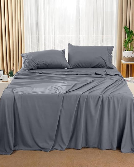 Utopia Bedding Full Bed Sheets Set - 4 Piece Bedding - Brushed Microfiber - Shrinkage and Fade Resistant - Easy Care (Full, Grey) - LeafyLoom