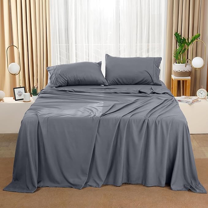 Utopia Bedding Full Bed Sheets Set - 4 Piece Bedding - Brushed Microfiber - Shrinkage and Fade Resistant - Easy Care (Full, Grey) - LeafyLoom