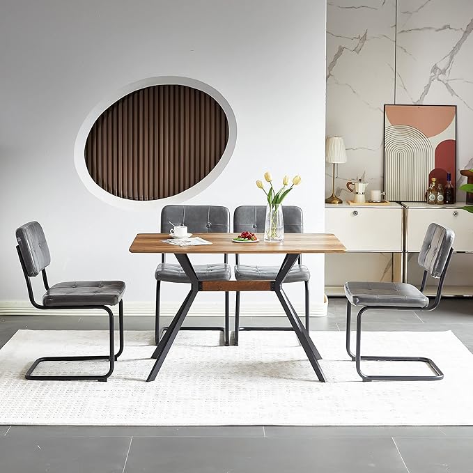 NicBex Haerin-SD-00366-LWJ Dining Chairs, 18.7"x22.2"x32.9", Light Gray - LeafyLoom