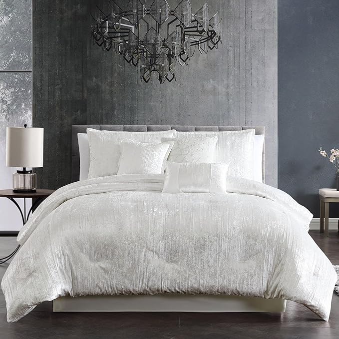 Riverbrook Home Turin Comforter Set, King, White, 7-Piece Set - LeafyLoom