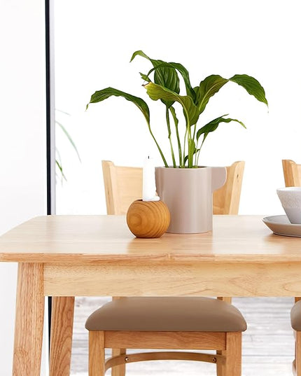 Livinia Aslan 47" Malaysian Oak Rectangular Wooden Dining Table/Solid Wood Kitchen Desk (Natural Oak) - LeafyLoom
