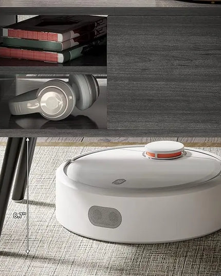 Lift Top Coffee Table with Storage - Grey Coffee Table with Lifting Top - Dark Gray Coffee Table Wood - Rectangle Coffee Tables That Lifts up for Living Room - LeafyLoom