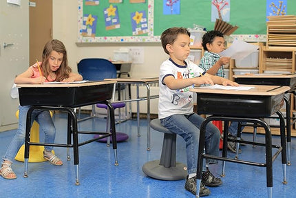 Kore Kids Pre-Teen Wobble Chair - Flexible Seating Stool for Classroom, Home & School, ADD/ADHD - Made in The USA - Age 10-11, Grade 5-6, Grey (18.7in) - LeafyLoom