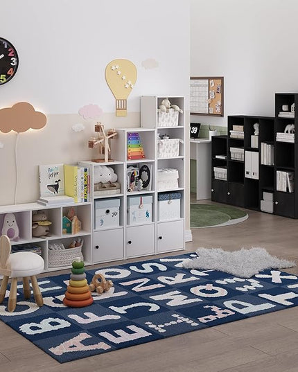 Furinno Luder Shelf Bookcase with 1 Door Storage Cabinet, White - LeafyLoom