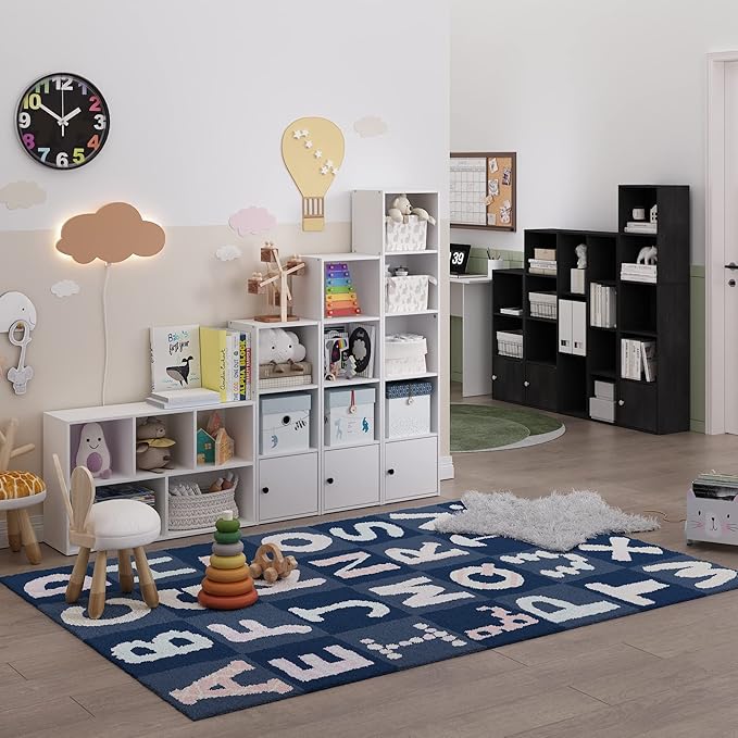 Furinno Luder Shelf Bookcase with 1 Door Storage Cabinet, White - LeafyLoom