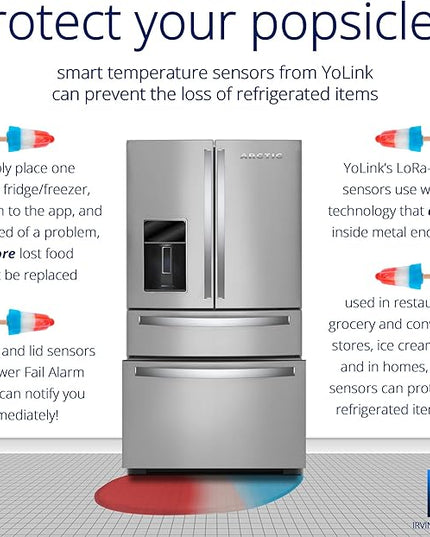 Smart Temperature Humidity Sensor Works w/Alexa IFTTT, 1/4 Mile Super Long Range Wireless Digital Hygrometer Indoor Thermometer Humidity Meter Temperature Humidity Monitor Sensor -YoLink Hub Required YoLink