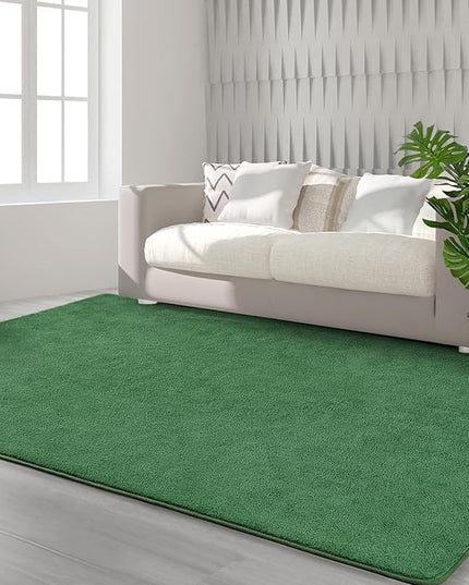 Area Rugs for Bedroom Living Room, 6x9 Green Super Soft Comfy Thickened Memory-Foam Indoor Carpets, Modern Aesthetic Minimalist Carpet for Boys Girls Adults Apartment Nursery Home Décor - LeafyLoom