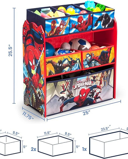 Delta Children Multi-Bin Toy Organizer, Marvel Spider Man - LeafyLoom