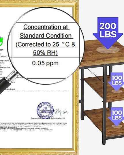JOISCOPE 40 x 24 Inch Small Gaming Computer Desk with Table Power Outlets,Home Office Small Desk with Storage Shelves and USB & Type-C Outlet,Morden Simple Writing Table,Vintage Oak Finish - LeafyLoom