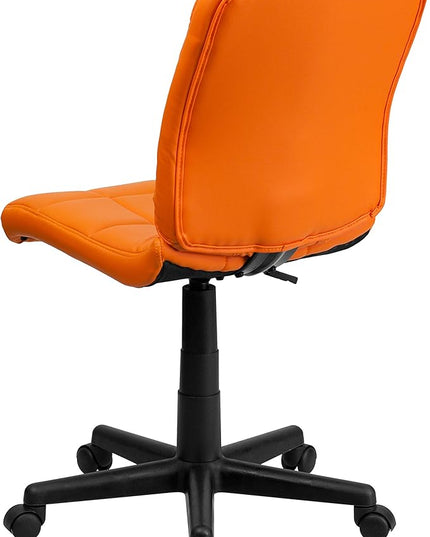 Flash Furniture Clayton Mid-Back Orange Quilted Vinyl Swivel Task Office Chair - LeafyLoom