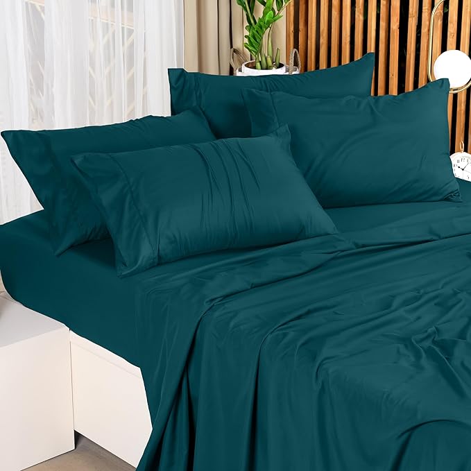 Utopia Bedding Full Bed Sheets Set - 4 Piece Bedding - Brushed Microfiber - Shrinkage and Fade Resistant - Easy Care (Full, Teal) - LeafyLoom
