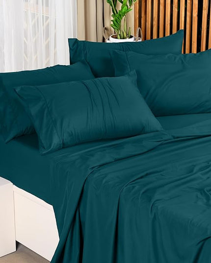 Utopia Bedding Queen Bed Sheets Set - 4 Piece Bedding - Brushed Microfiber - Shrinkage and Fade Resistant - Easy Care (Queen, Teal) - LeafyLoom