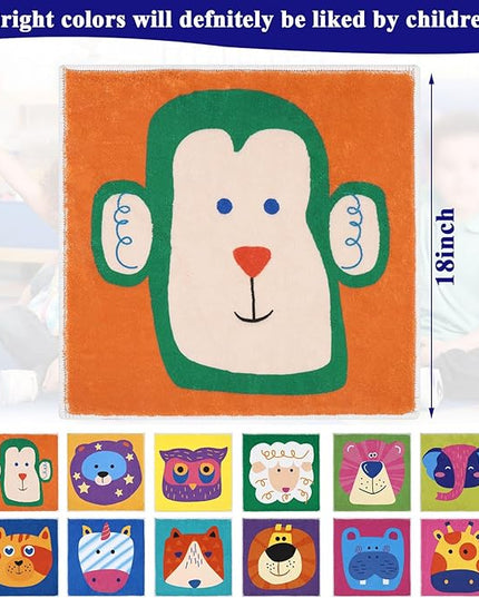HiiARug 12pcs Carpet Squares for Classroom 18x18 Carpet Spots for Classroom Sitting Floor Seats for Kids Sit Spots for Classroom Kindergarden Playroom Decor Preschool Floor Dots for Classroom - LeafyLoom
