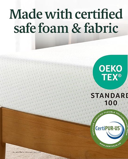 ZINUS 8 Inch Green Tea Memory Foam Mattress [New Version], King, Fiberglass free, Medium Firm Feel, Zoned Pressure Relief, Certified Safe Foams & Fabric, Mattress in A Box - LeafyLoom