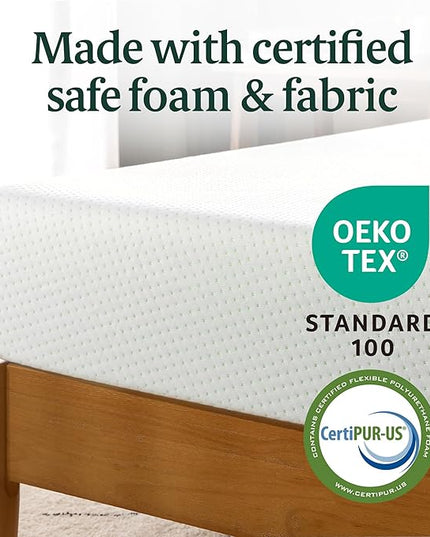 ZINUS 6 Inch Green Tea Memory Foam Mattress [New Version], Full, Fiberglass free, Medium Firm Feel, Zoned Pressure Relief, Certified Safe Foams & Fabric, Mattress in A Box - LeafyLoom