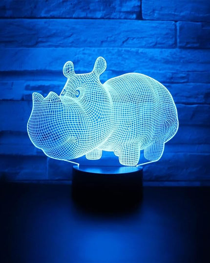 Night Light for Hippo Gift Desk Table Light 7 Colors Changing Touch Control Christmas Birthday Valentine's Day Kids - LeafyLoom