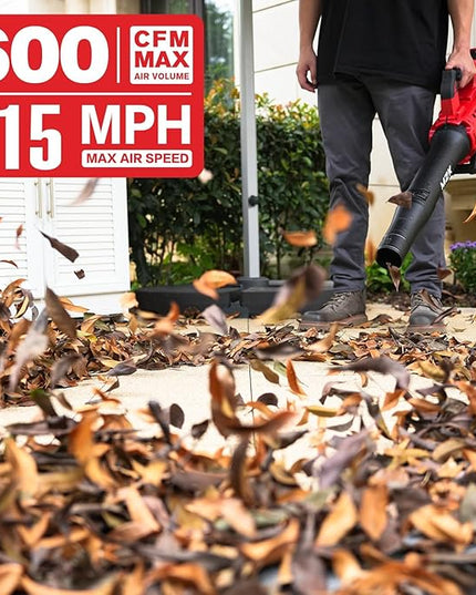 MZK 20V Brushless Leaf Blower, 600CFM Blower Cordless with 4.0Ah Battery and Fast Charger, Lightweight Blower for Lawn Care, Yard, Driveway - LeafyLoom