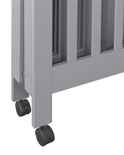 Babyletto Origami Mini Portable Folding Crib with Wheels in Grey, 2 Adjustable Mattress Positions, Greenguard Gold Certified - LeafyLoom