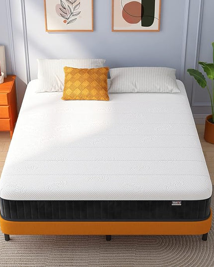 King Mattress, 10 Inch Memory Foam Firm King Size Mattress with Hybrid King Bed Mattress in a Box Pressure Relief & Supportive, King Size Mattress - LeafyLoom