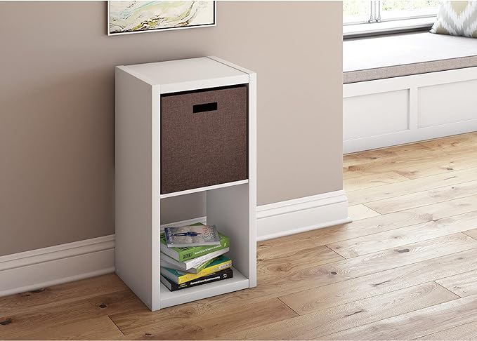 ClosetMaid 4536 Decorative Open Back 2-Cube Storage Organizer, Bleached Walnut - LeafyLoom