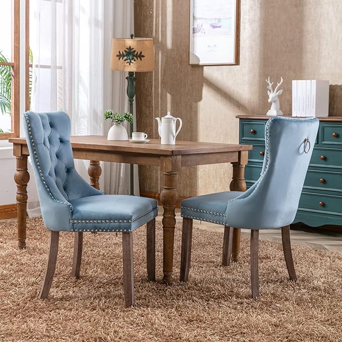 NicBex Haerin-SD-00113-LWJ Dining Chairs, 25.5"x19.7"x37.4", Light Blue - LeafyLoom