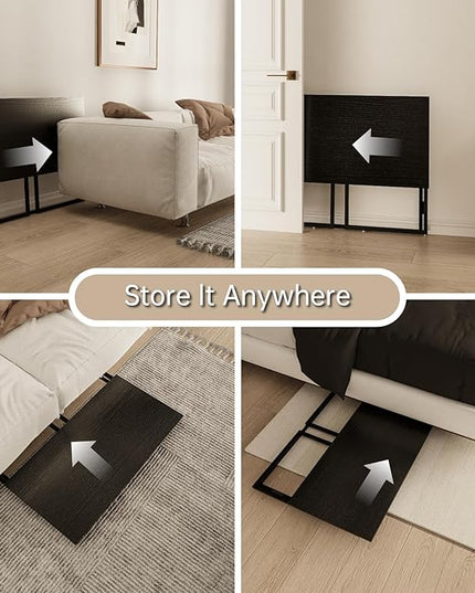 Folding Desk 30 Inch - Small Foldable Desk for Small Space Minimalist, Space Saving Collapsible Compact Desk Portable Table for Craft, Writing, Study and Work (No Assembly Required) - LeafyLoom