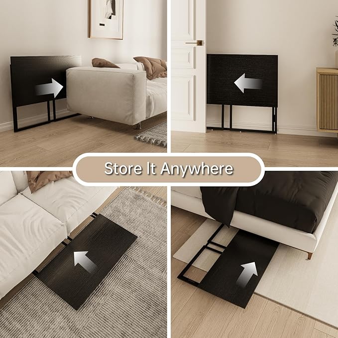 Folding Desk 30 Inch - Small Foldable Desk for Small Space Minimalist, Space Saving Collapsible Compact Desk Portable Table for Craft, Writing, Study and Work (No Assembly Required) - LeafyLoom