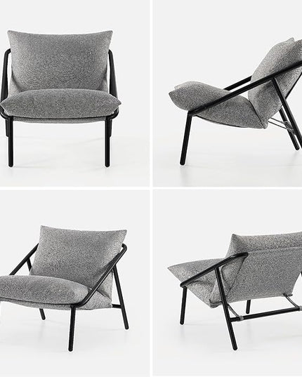 ZINUS Ada Sling Accent Chair, Metal Framed Armchair with Shredded Foam Cushioning, Light Grey - LeafyLoom
