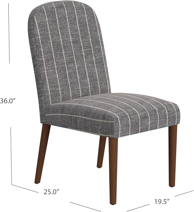 HomePop Classic Parsons Dining Chairs, Gray Midnight Woven Stripe (Single Pack) - LeafyLoom
