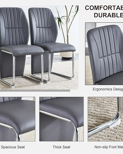 NicBex Haerin-SD-00294-LWJ Dining Chairs, 17.5"x16.6"x37.6", Gray - LeafyLoom