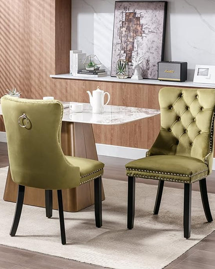 NicBex Haerin-SD-00101-LWJ Dining Chairs, 25.5"x19.7"x37.4", Olive Green - LeafyLoom