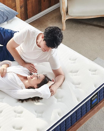 Coolvie Queen Mattresses, 12 Inch Queen Size Mattress in a Box, Hybrid Construction Individual Pocket Springs with Memory Foam, Cooler Sleep with Pressure Relief and Support - LeafyLoom