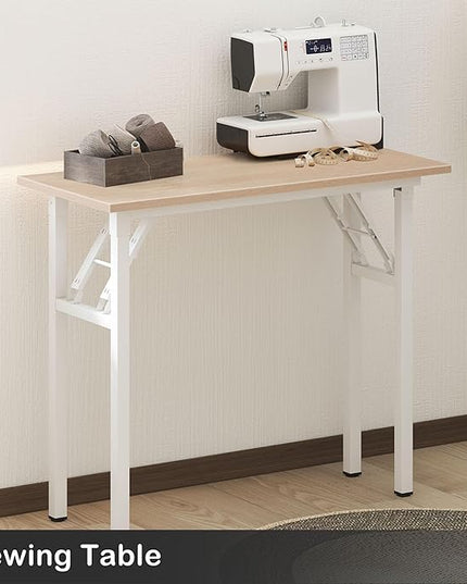 Need Small Desk 31 1/2" No Assembly Foldable Writing Table,Sturdy and Heavy Duty Folding Computer Desks for Small Space/Home Office/Dormitory AC5AW(80 * 40) - LeafyLoom