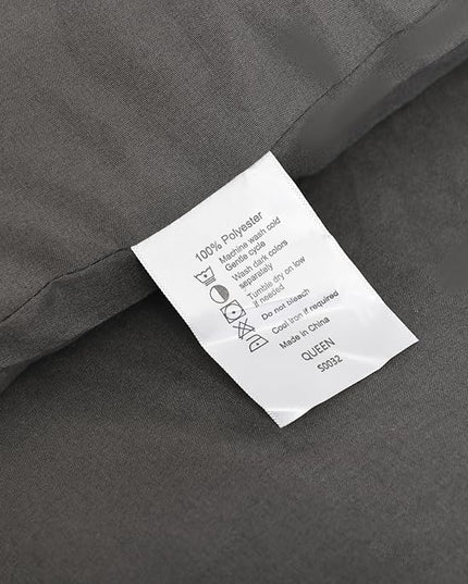 ROSGONIA Queen Comforter Set Charcoal Grey, 3pcs (1 Boho Dark Gray Comforter & 2 Pillowcases) All Season Soft Bedding Lightweight Bedspread Blanket Quilt - LeafyLoom