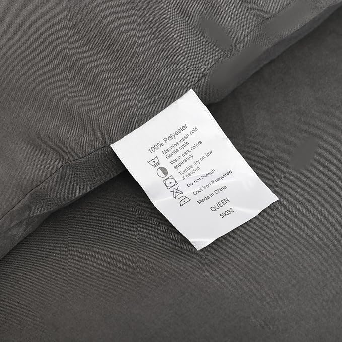 ROSGONIA King Size Comforter Set Charcoal Grey, 3pcs (1 Boho Dark Gray Comforter & 2 Pillowcases), All Season Bedding Lightweight Bedspread Blanket Quilt - LeafyLoom