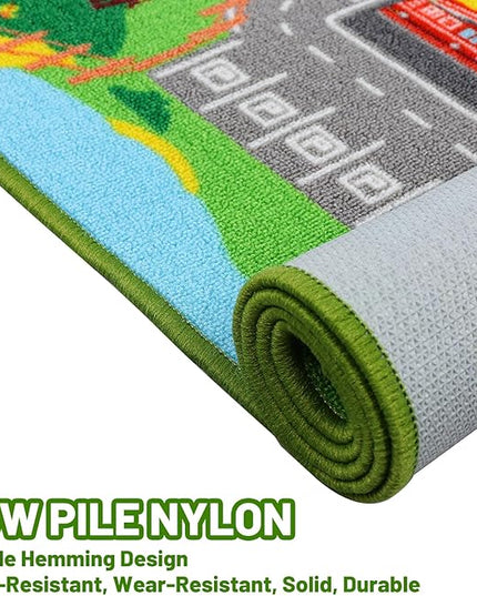 Kids Carpet Playmat Rug 78.7"x59", Car Rug for Kids Cars, Non-Slip Town City Road Map Kids Rug for Playroom Bedroom Boys, Kids Car Mat Road Rug, Track Rug Car Play Rug for Kids (78.7X59 INCH) - LeafyLoom