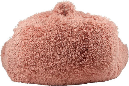 Klear Vu Shaggy Bed Rest Back Support Pillow for Adults, and Kids, Serves as Lumbar and Arm Support while on Bed, Chair, Couch, Sofa and Floor - Large Reading Pillow, 30" x 21", Peach - LeafyLoom