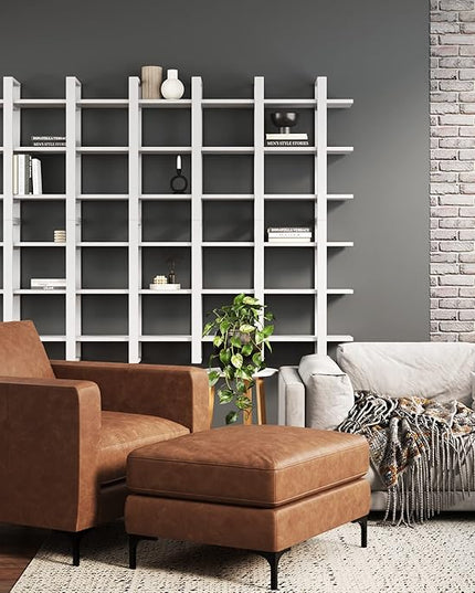Nathan James Benji Floating Wall Book Shelves, 3-Tier Display Shelf, Decorative Modular Shelf in Solid White Wood for Bedroom, Nursery, Bathroom or Kitchen - LeafyLoom