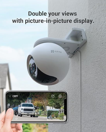 EZVIZ Security Camera Outdoor, 1080P Pan/Tilt/Zoom WiFi Camera, 8× Mixed Zoom and AI-Powered Person Detection Security Cam, IP65 Waterproof, Support MicroSD Card up to 512GB | C8PF EZVIZ