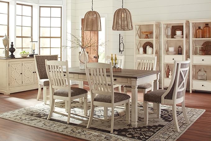 Signature Design by Ashley Bolanburg 20" Upholstered Dining Room Chair, Set of 2, Antique White - LeafyLoom