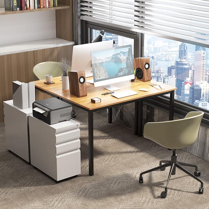 Need Office Computer Desk 47" Simple Heavy Duty Working Study Table,Modern Simple Style PC Writing Table,Home Office Writing Desk - LeafyLoom