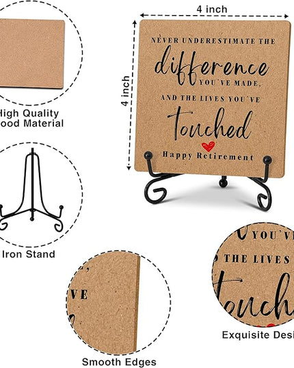 Home Office Desk Decor Wood Plaque with Stand, Coworker Gifts For Women Men Retirement Gifts Going Away Gift Leaving Gifts For Coworker Boss Leader Colleague Friends -A10 - LeafyLoom